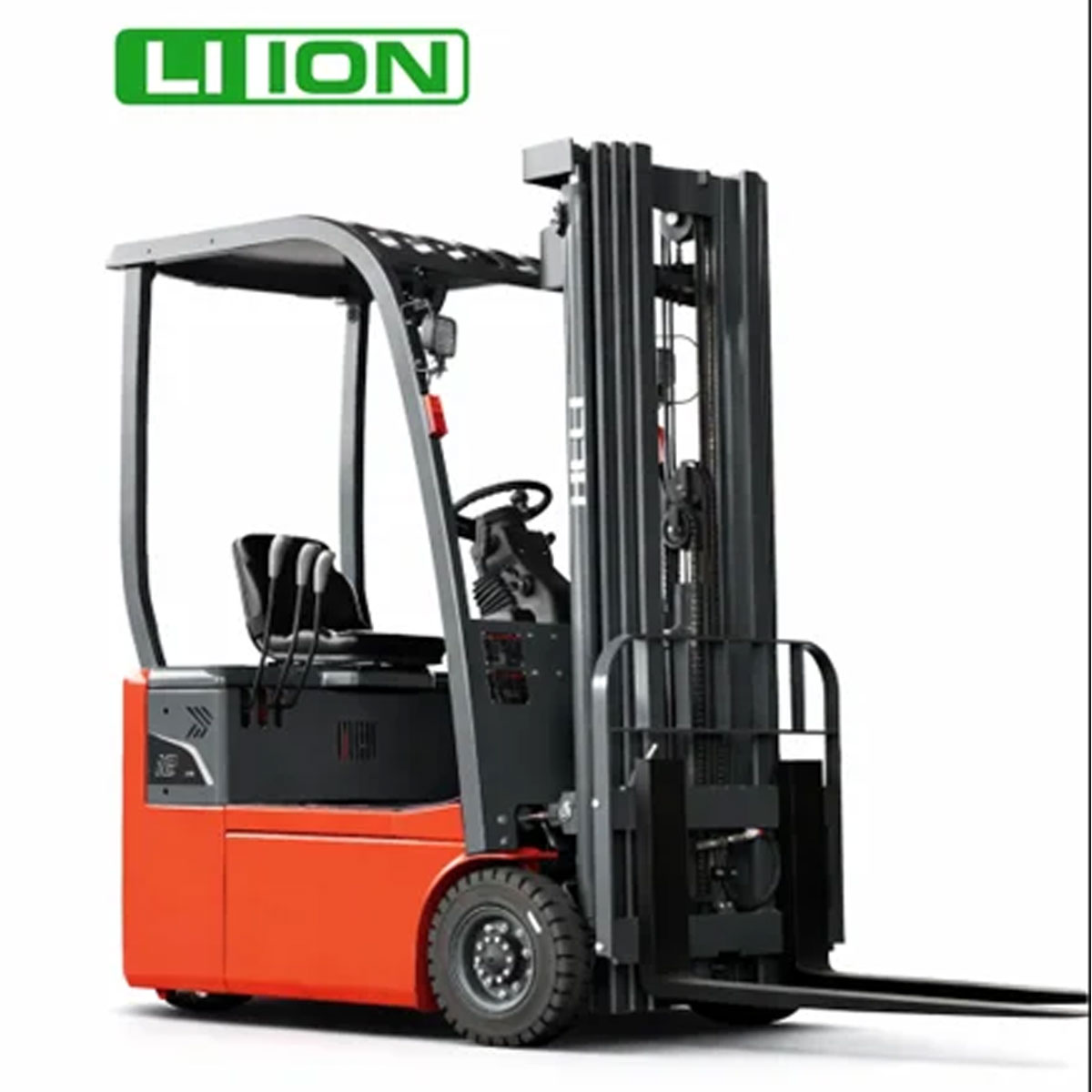 chariot élévateur électrique 1,2 tonne CPD 12 H4 vue latérale avec mât triplex