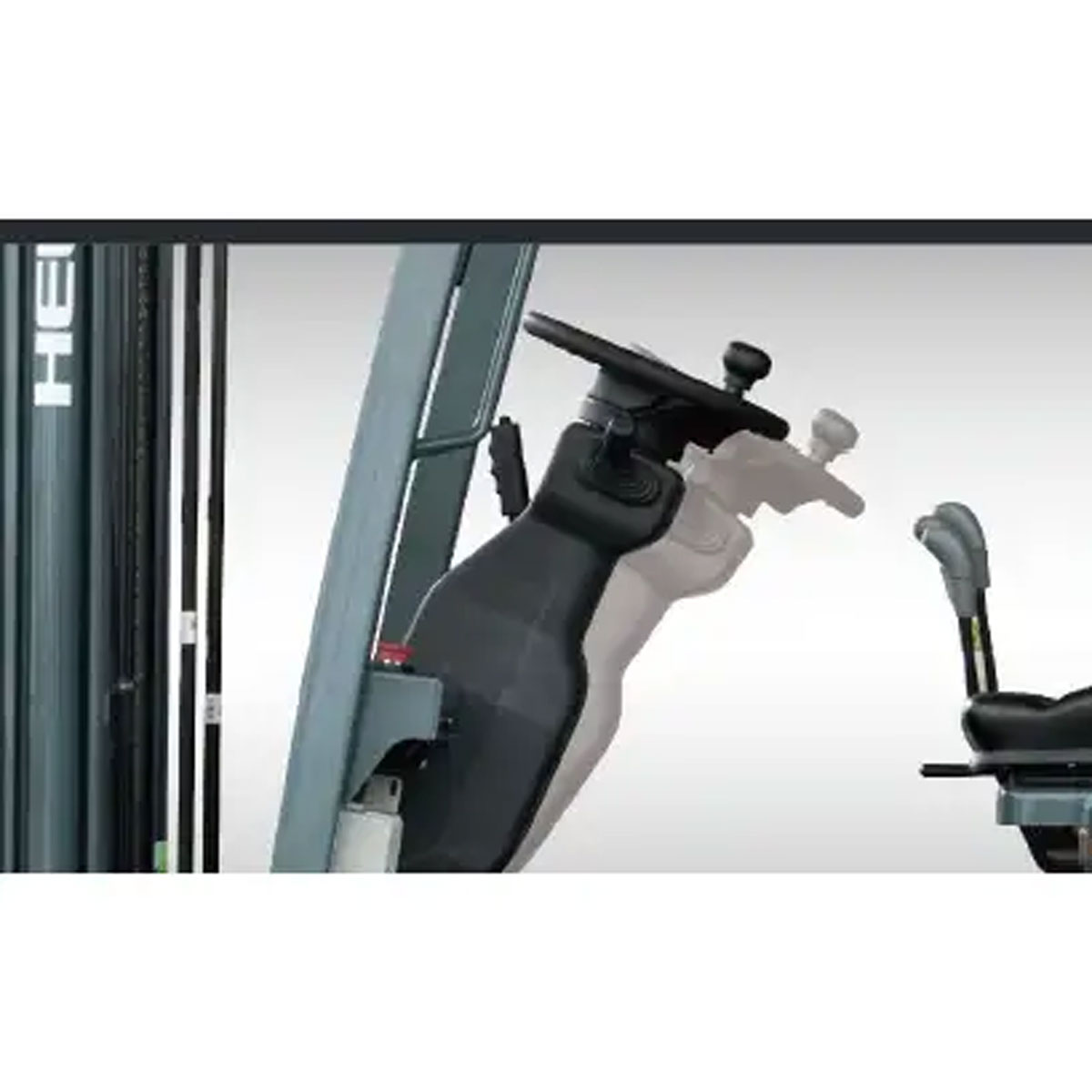 poste de conduite chariot élévateur électrique CPD 12 H4 avec volant ergonomique