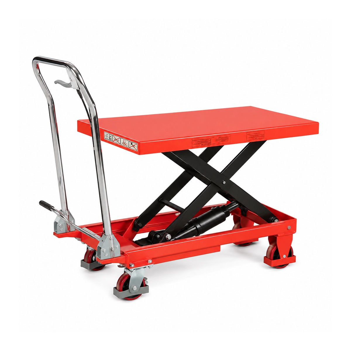Table de manutention manuelle 500 kg avec plateau hydraulique
