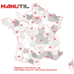 Carte du réseau national de distribution et maintenance Manutil