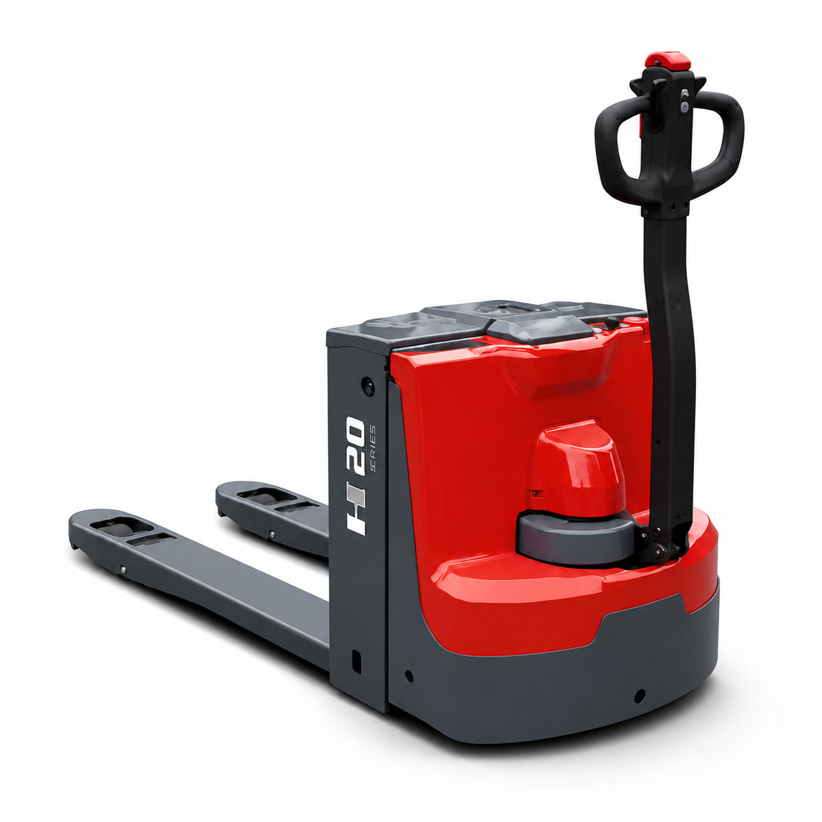 Transpalette HELI lithium vue arrière avec fourches