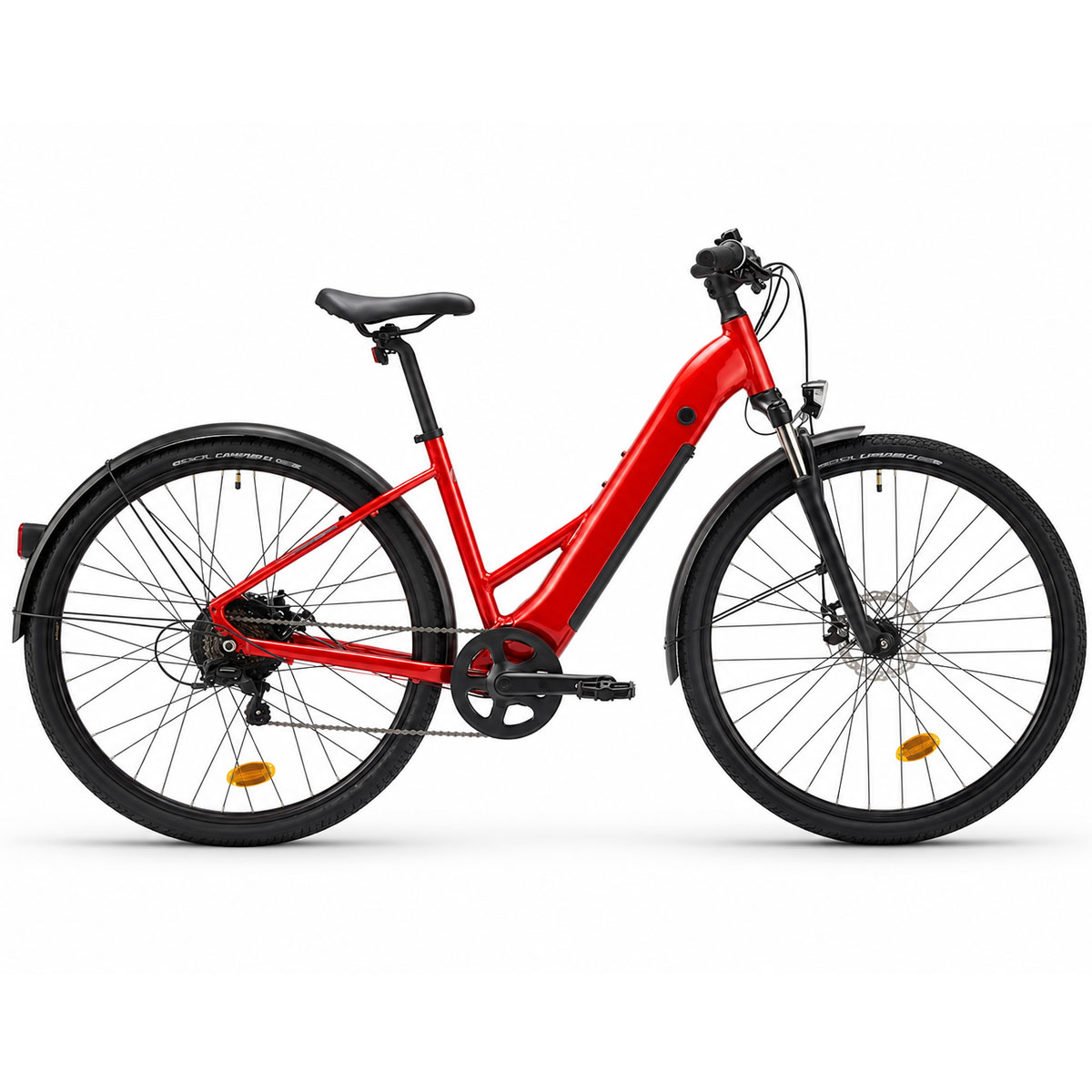 Vue latérale du vélo LOFT 100 rouge