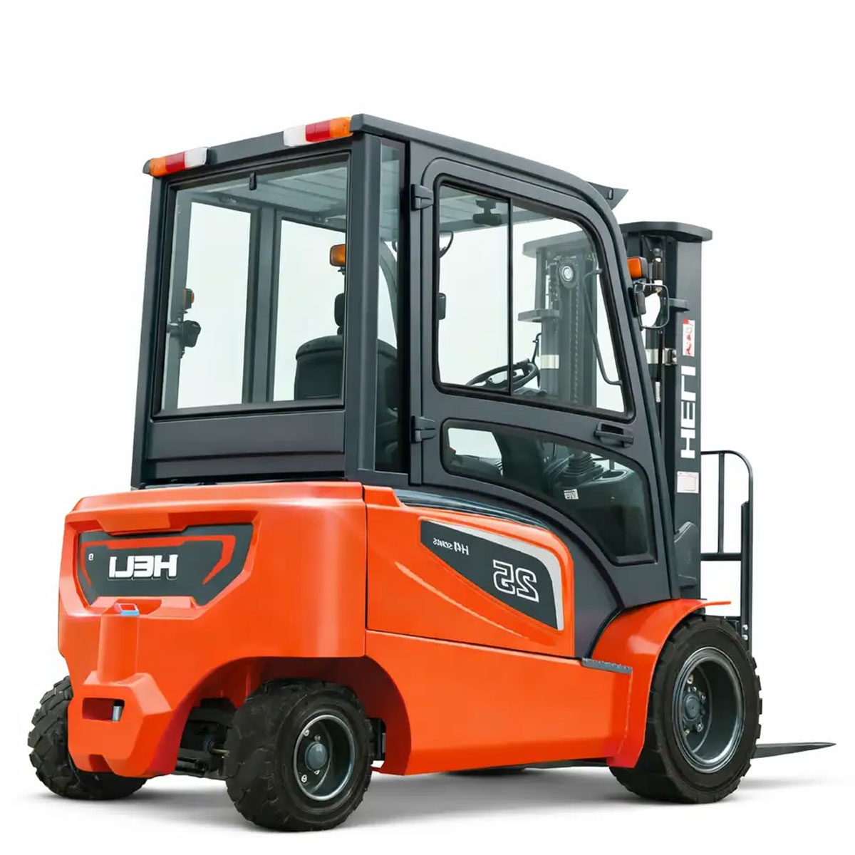 Chariot électrique cabine chauffée 2.5T HELI CPD25 H4 en vue arrière droite