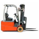Chariot élévateur HELI CPD20 G3 Series vu de côté avec mât Triplex et fourches abaissées
